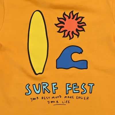 Boys Cotton Jersey T-Shirt H/S Surf Fest-Citrus