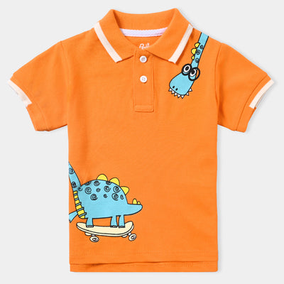 Infant Boys Cotton PK Polo Dino-B.Marigold