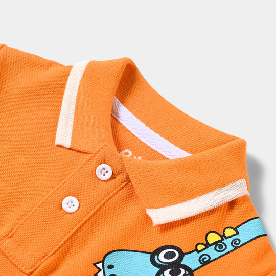 Infant Boys Cotton PK Polo Dino-B.Marigold