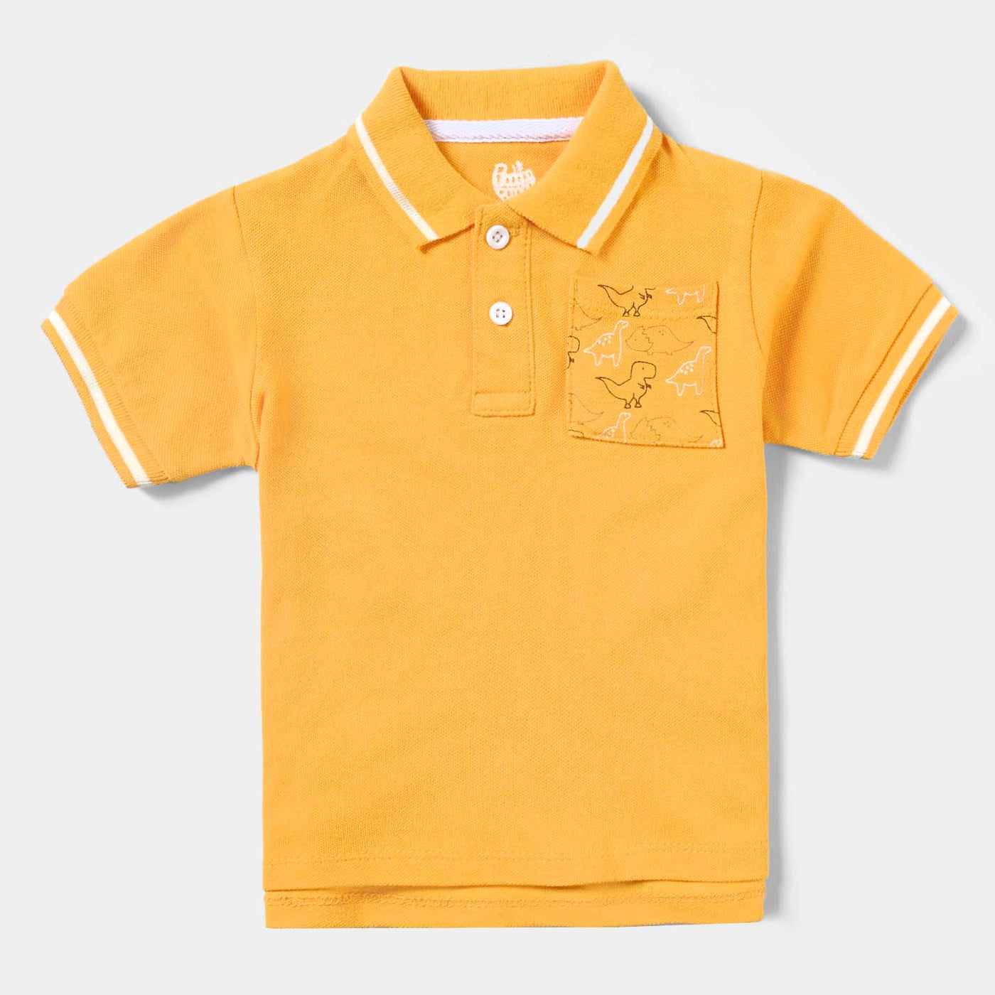 Infant Boys Cotton PK Polo Dinosaur-Citrus