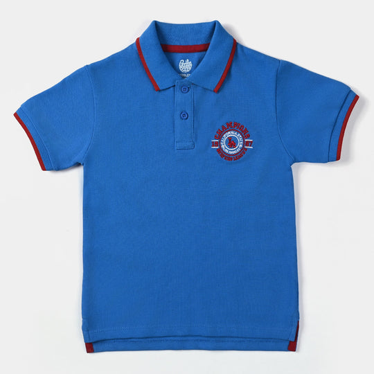 Boys Cotton PK Polo Champions-B.Blue