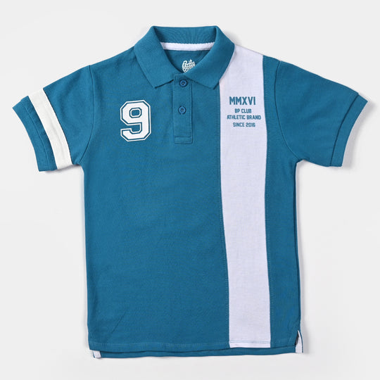 Boys Cotton PK Polo BP Club-Blue/White