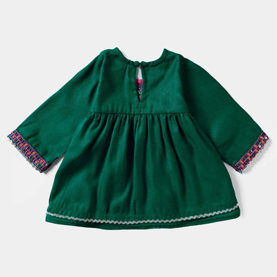 Infant Girls Raw Silk 3PC Suit Green