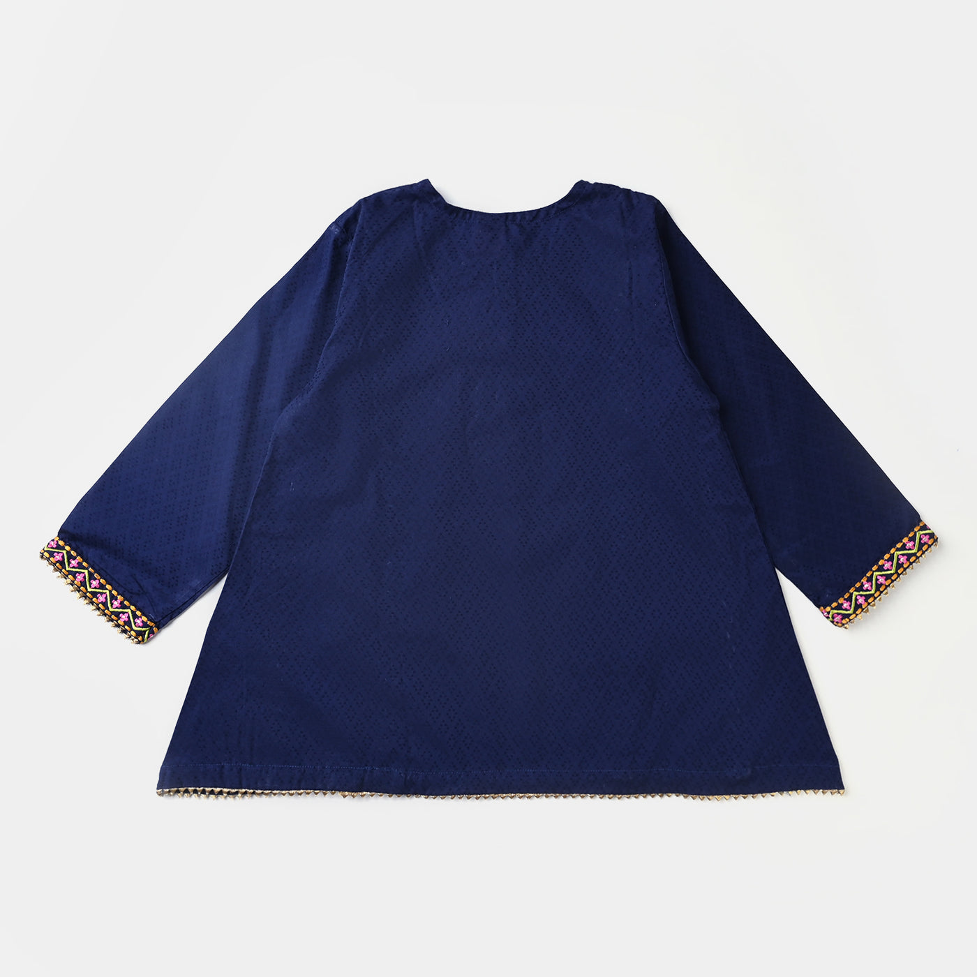 Girls Jacquard EMB 2PC Suit Sakoon-Navy Blue