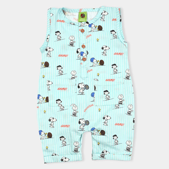 Infant Boys Cotton Romper Printed-LT.Blue