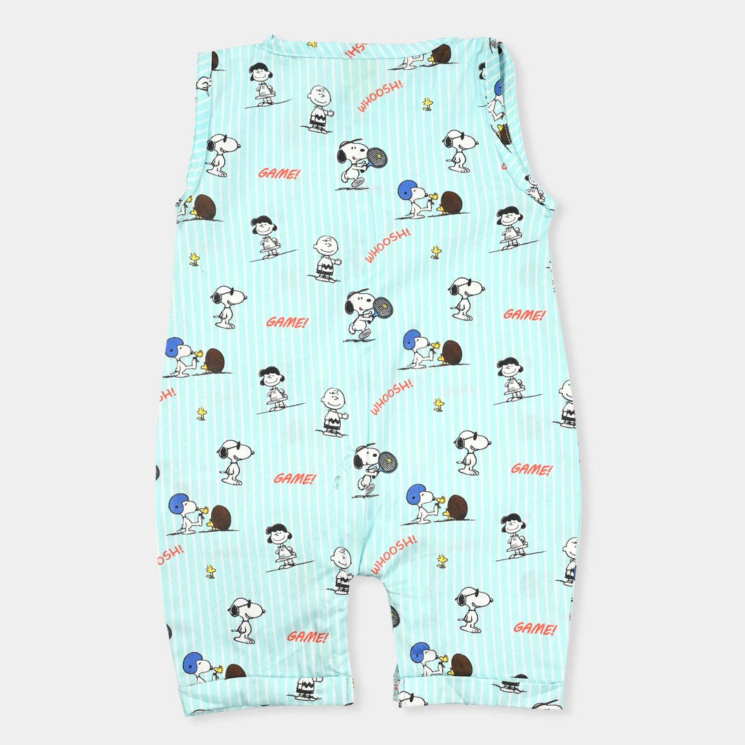 Infant Boys Cotton Romper Printed-LT.Blue