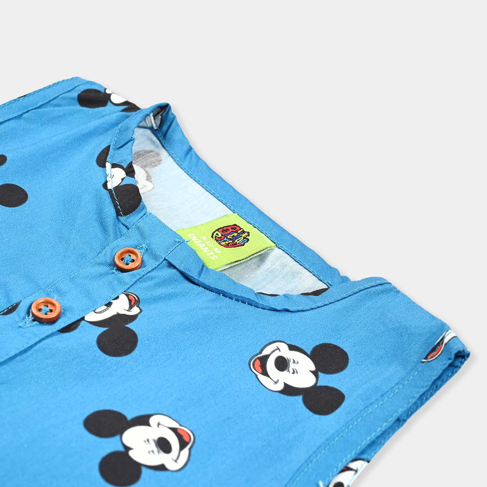 Infant Boys Cotton Romper-Blue