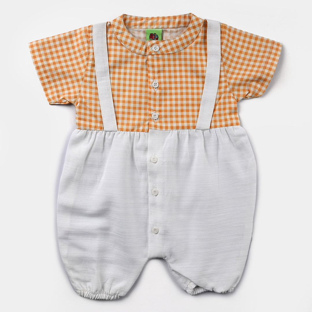 Infant Girls Cotton Romper Cut & Sew Check