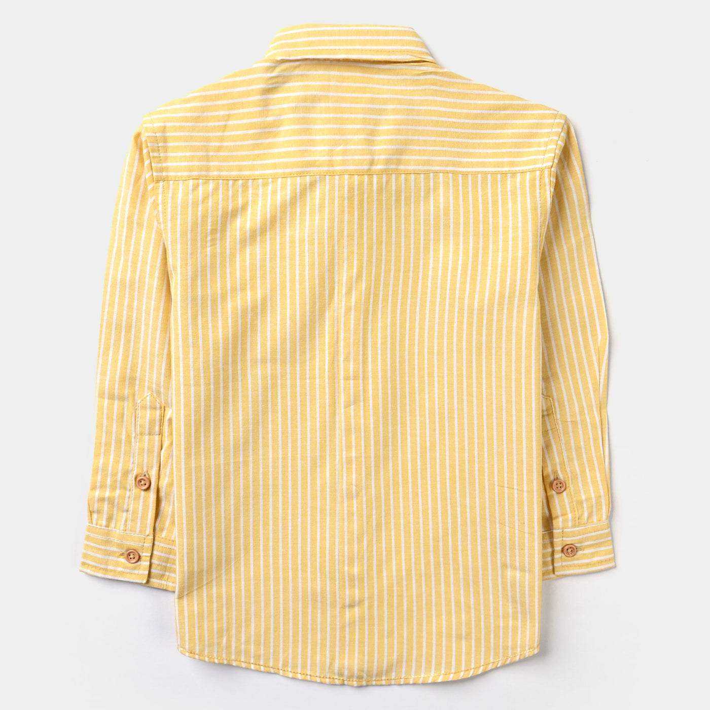 Boys Yard Dyed Casual Shirt F/S Stripes-Yellow
