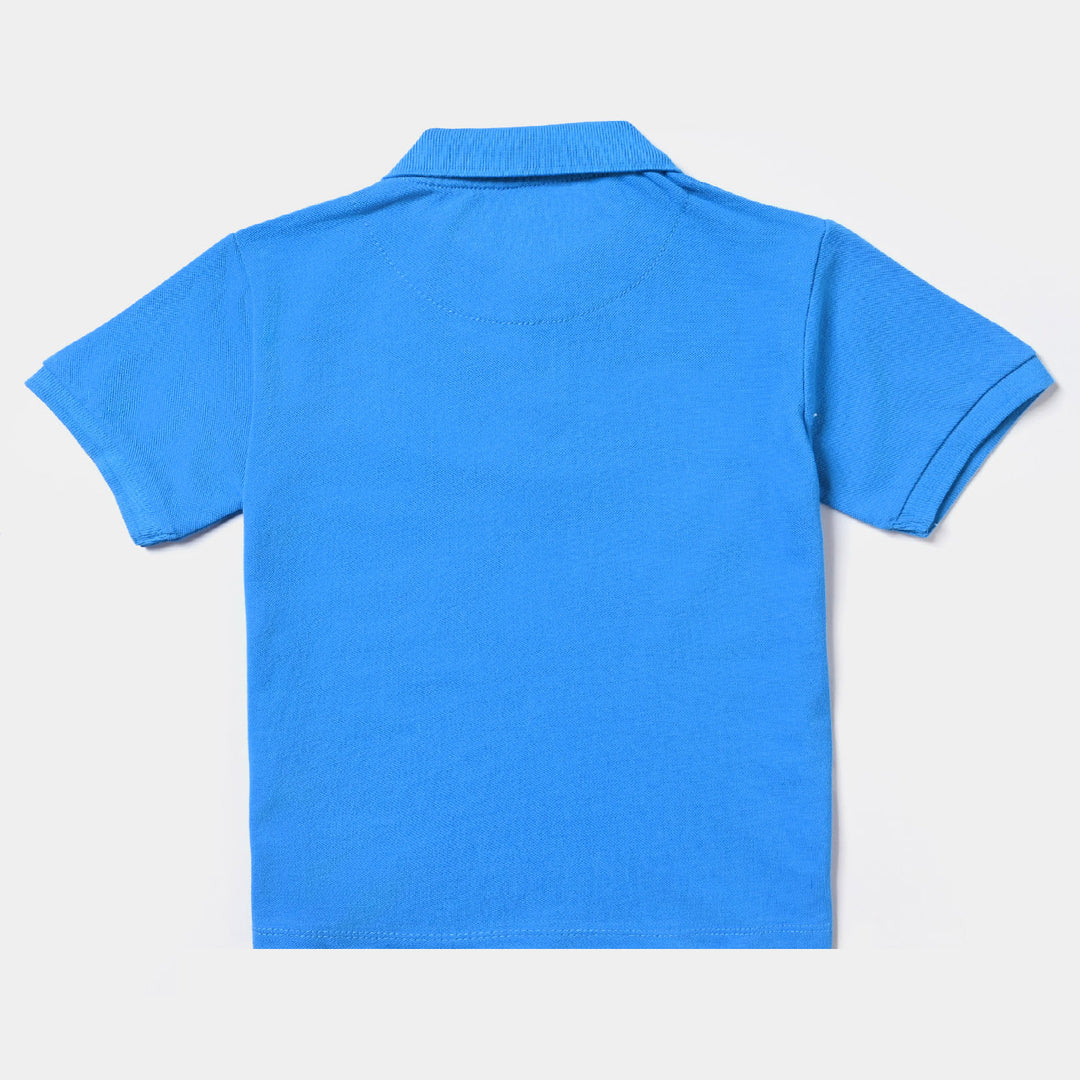 Infant Boys Cotton PK Polo Basic-B.Blue