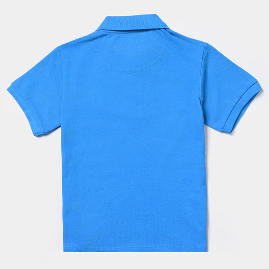 Boys Cotton PK Polo Basic-B.Blue