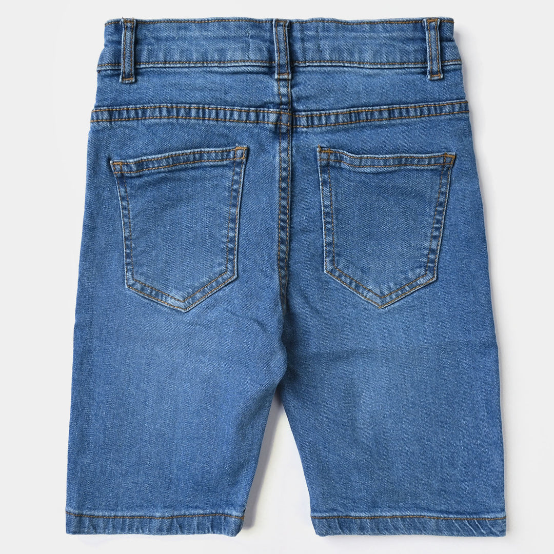 Boys Denim Stretch Short Basic-LT.Blue