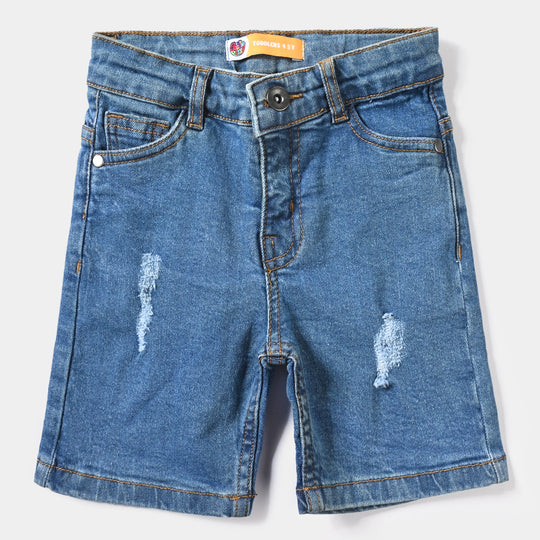 Boys Denim Stretch Short Grinding-LT.Blue