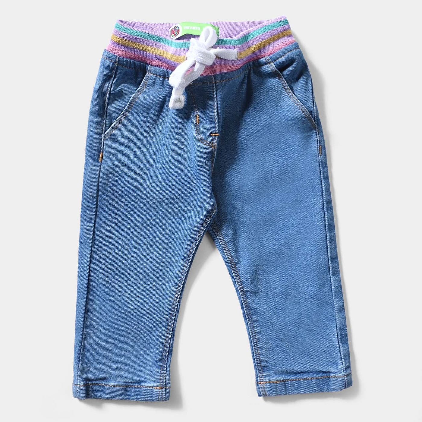 Infant Girls Denim Stretch Pant-Ice Blue