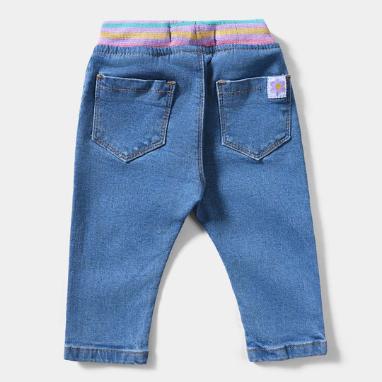 Infant Girls Denim Stretch Pant-Ice Blue