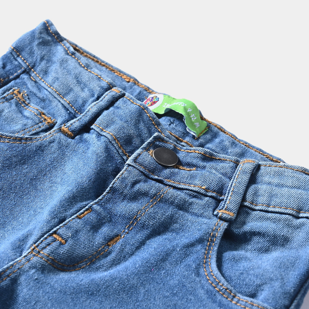 Infant Boys Denim Stretch Pant Moonster-Mid Blue