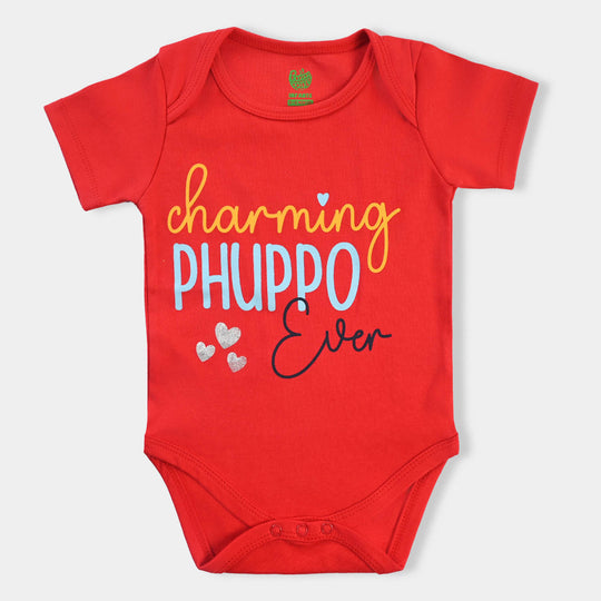 Infant Unisex Cotton Interlock Romper Charming Phuppo-F.Scarlet