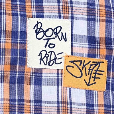 Boys Yarn Dyed Casual Shirt H/S (Born To Ride)-Check