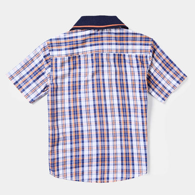 Boys Yarn Dyed Casual Shirt H/S (Born To Ride)-Check