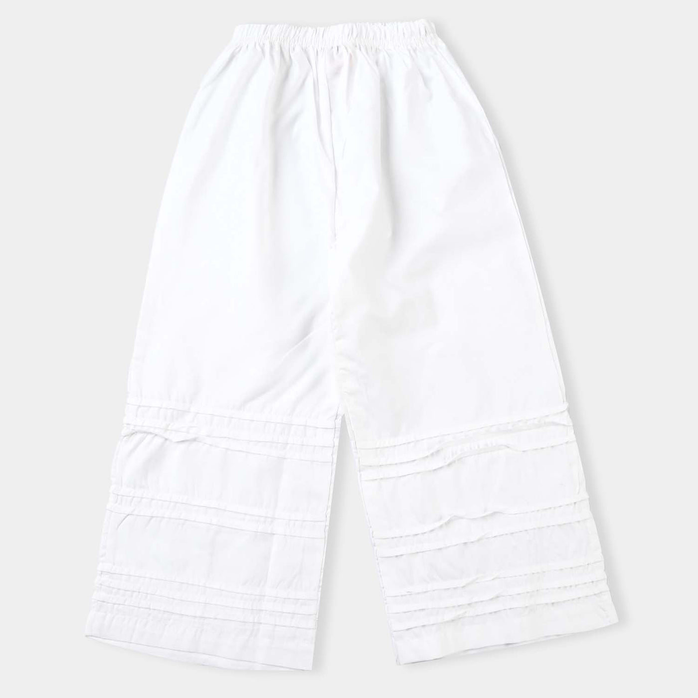 Girls Cotton Pleated Culotte-White