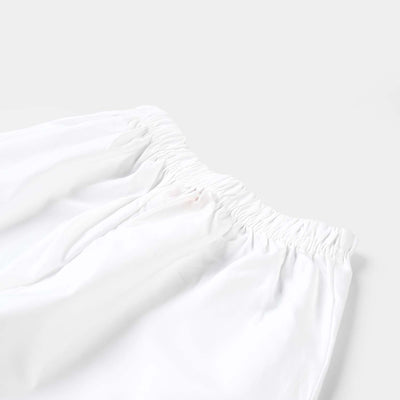 Girls Cotton Pleated Culotte-White