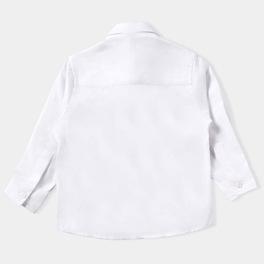 Infant Boys Cotton Poplin Formal Shirt-White