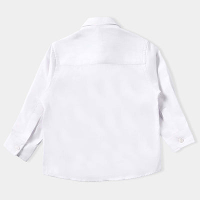 Infant Boys Cotton Poplin Formal Shirt-White