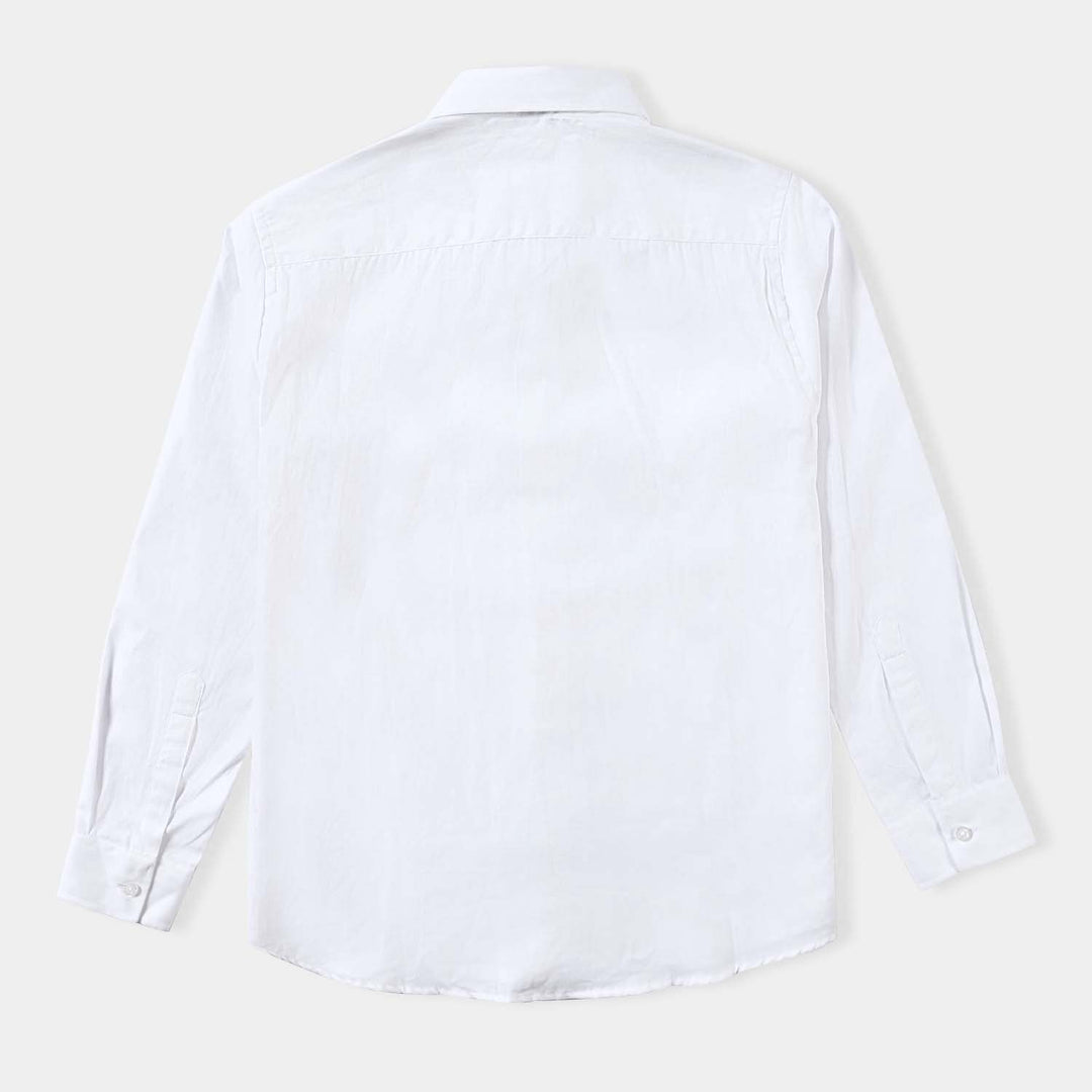 Boys Cotton Poplin Formal Shirt-White