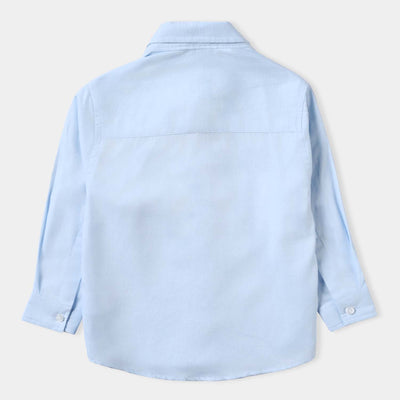 Infant Boys Cotton Poplin Formal Shirt-Ice Blue