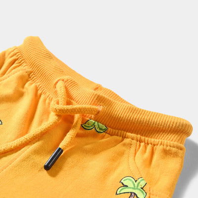 Infant Boys Cotton Terry Knitted Short Palm Tree-Citrus