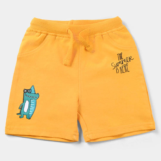 Infant Boys Cotton Terry Knitted Short Crocodile-Citrus