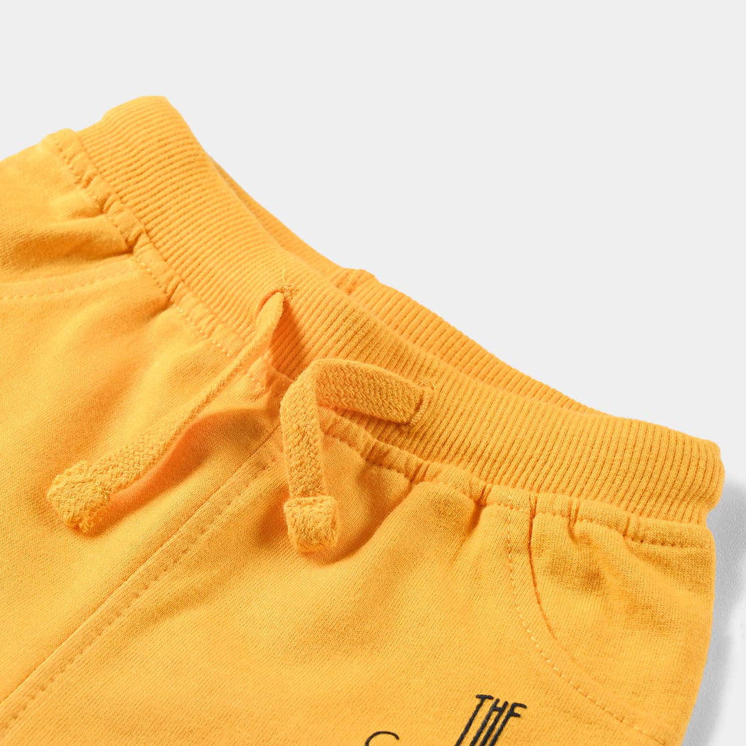 Infant Boys Cotton Terry Knitted Short Crocodile-Citrus