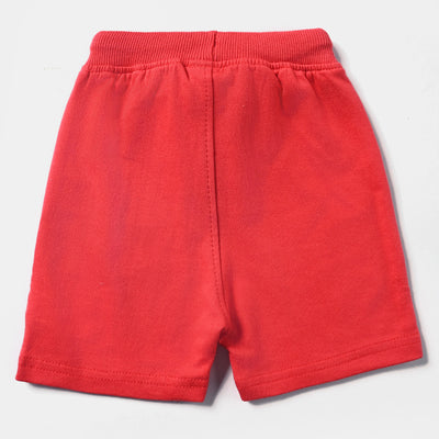 Infant Boys Cotton Terry Knitted Short-H.R Red