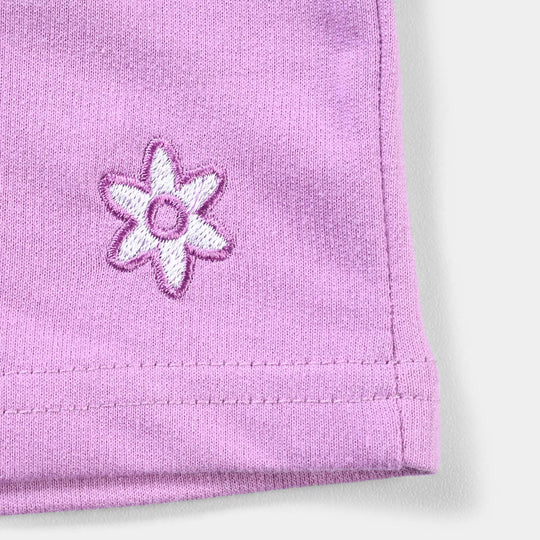 Infant Girls Cotton Terry Knitted Short Flower-ORCHID