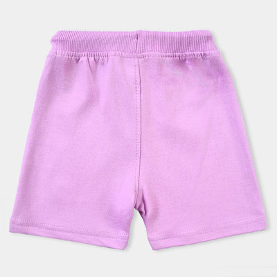 Infant Girls Cotton Terry Knitted Short Flower-ORCHID