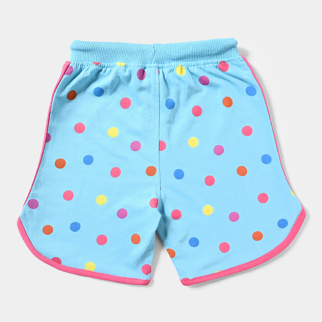 Infant Girls Cotton Terry Knitted Short Polka Dots-T.Breeze