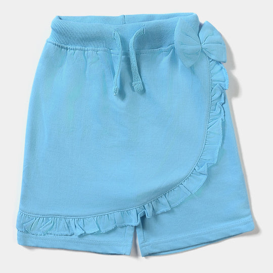 Girls Cotton Terry Short Bow With Frill-T.Breeze