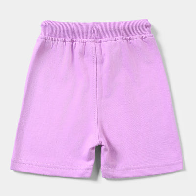 Infant Girls Cotton Terry Knitted Short Rainbow Heart-ORCHID