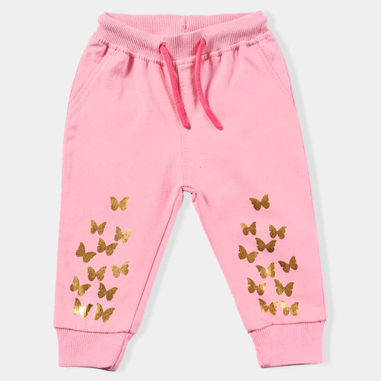 Infant Girls Cotton Terry Sleeping Pyjama Butterflies-C.Pink