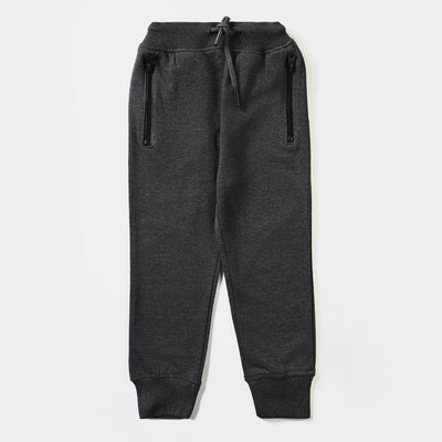 Boys Cotton Terry Pyjama Basic-D.Grey