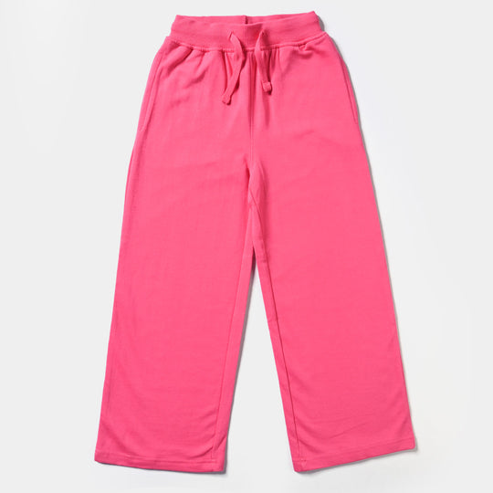 Girls Cotton Terry Jersey Pyjama Basic-Hot Pink