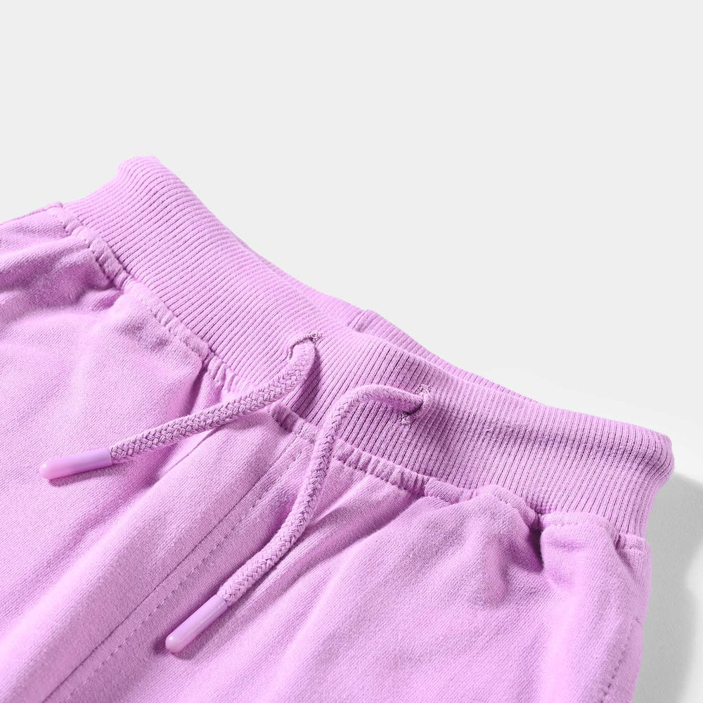 Girls Cotton Terry Pyjama Basic-Orchid