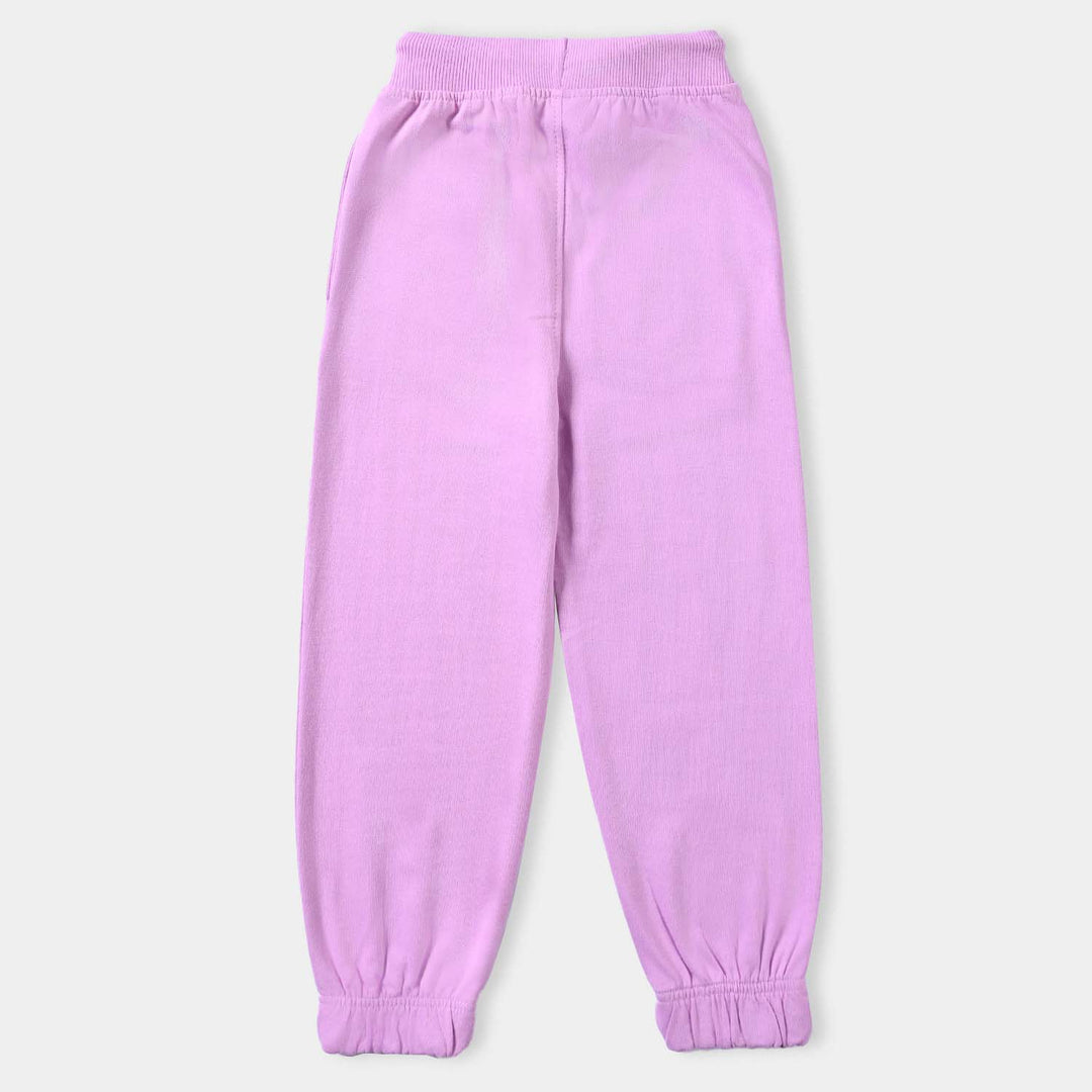 Girls Cotton Terry Pyjama Basic-Orchid