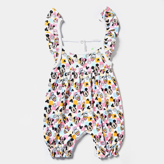 Infant Girls Cotton Interlock Knitted Romper-Multi