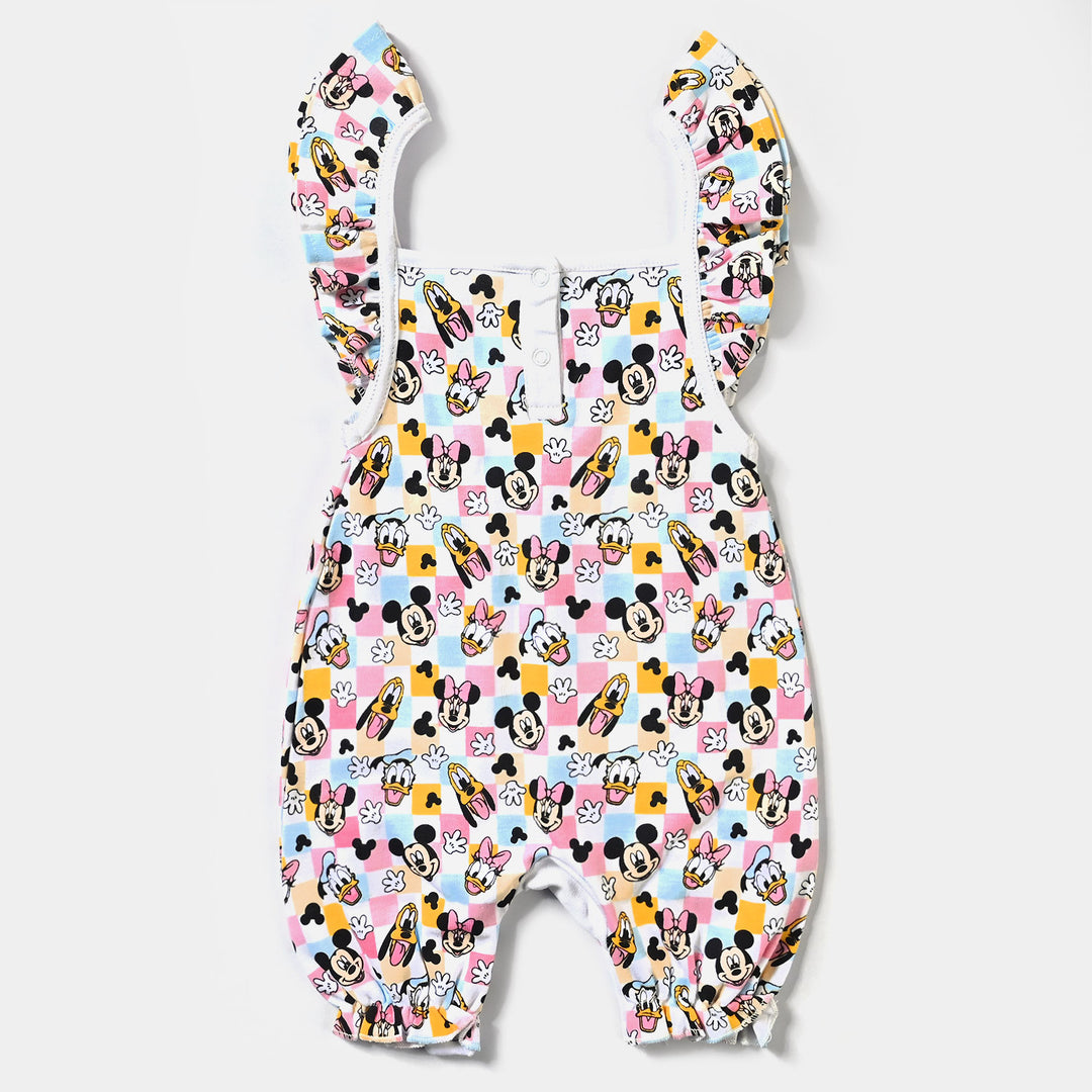 Infant Girls Cotton Interlock Knitted Romper-Multi