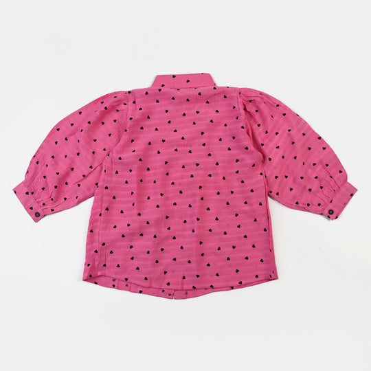 Girls Poly Cotton Casual Top Be Kind-Pink