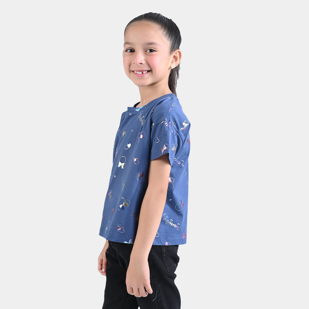 Girls Cotton Jersey T-Shirt H/S-True Navy