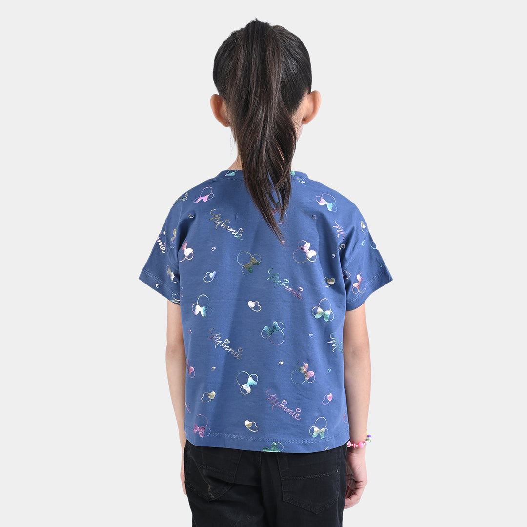 Girls Cotton Jersey T-Shirt H/S-True Navy