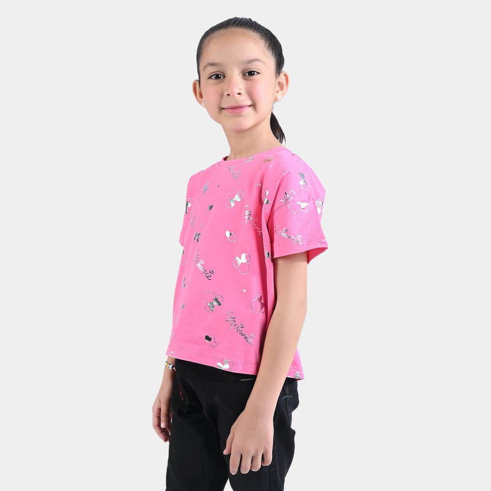 Girls Cotton Jersey T-Shirt H/S-Pink