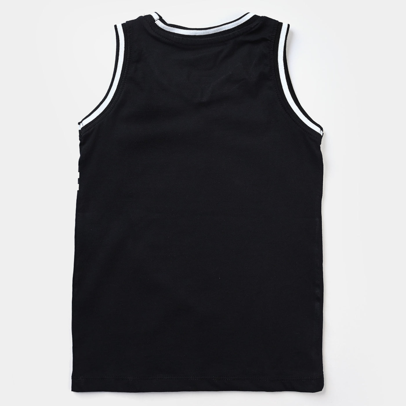 Boys Cotton Jersey Sando Low Road-Jet Black